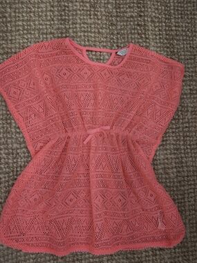 Primark Neon Coral Lace Kids Swim Coverup
